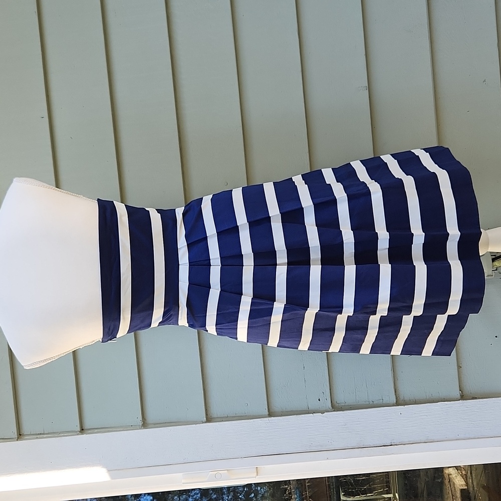 GAP Blue and White Strapless Dress - Picture 4 of 6